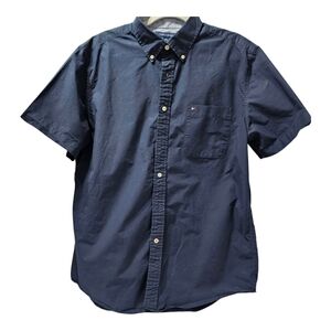 Tommy Hilfiger Men's Navy Blue Short Sleeve Shirt - Large - 18 OBO